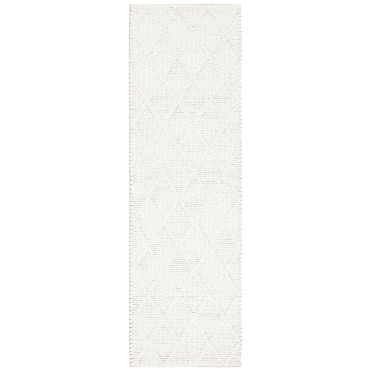 SAFAVIEH Natura Tracery Geometric Diamonds Wool Area Rug, Ivory, 6' x 6' Round