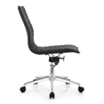 thumbnail image 4 of Homelala Black Contemporary Ergonomic Executive Mid back PU Leather No Arms Rest Tilt Adjustable Height With Wheels Lumbar Support Swivel Office Chair Conference Home Task, Set of 1, 1 piece, 4 of 14