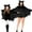 B01# Black, variant on Wuxian Halloween Pajamas Matching Family Set Cute Batwing Sleeve Hoodies Jumpsuit Long Sleeve Full Zipper With Shorts Stage Performance Party Outfit For Girls,Black,L