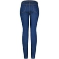 thumbnail image 2 of 2Luver, Women's, Stretchy 5 Pocket Solid Medium Denim Skinny Jeans, Blue Denim, 9, 2 of 2