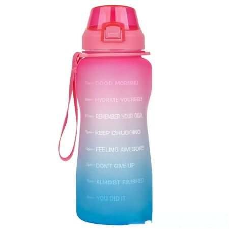

74oz Motivational Water Bottle with time Marker and Straw Leak-proof Tritan BPA-free Kettle ensures you drink enough water daily for fitness gym and outdoor sports