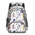 thumbnail image 2 of Baseball and Glove White Pattern Backpack for School, Cute School Bag with Adjustable Shoulder Straps and Padded Back, 16.9"x12.6"x5.9", 2 of 5
