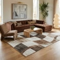 thumbnail image 3 of Rug Branch Eclipse Abstract Checkered Indoor Area Rug, Brown Beige, Abstract - Living Room, Bedroom, Dining Room, and Office, 3 of 6