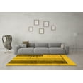 thumbnail image 3 of Ahgly Company Machine Washable Indoor Square Abstract Yellow Modern Area Rugs, 5' Square, 3 of 4