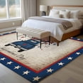 thumbnail image 5 of Happy Independence Day Washable Area Rug 5 x 7 ft Blue Cartoon Truck U. S, Flag Retro, Soft Non Slip Rugs Stain Repellent Indoor Felt Carpet for Living Dining Room Bedroom Home Office, 5 of 9