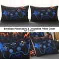 thumbnail image 6 of OKKEEY Gaming Bedding Sets for Boys, Kids Teens Bed in a Bag Twin Gaming Comforter Set, 6 Pcs Blue Gamer Microfiber Quilt Set with Pillowcase, Flat Sheet, Fitted Sheet for All Season, 6 of 9