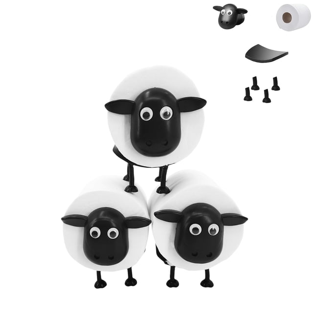 Juego de portarrollos de papel higiénico BOALORD Sheep, paquete de 3