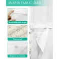 thumbnail image 3 of No Hook Shower Curtain with Snap in Liner, Vintage Flowers Teal Tuilps Butterfly Letters Print Hotel Shower Curtains for Bathroom, Washable Shower Curtain Liner Set with Mesh Top Window, 72”x78”, 3 of 6