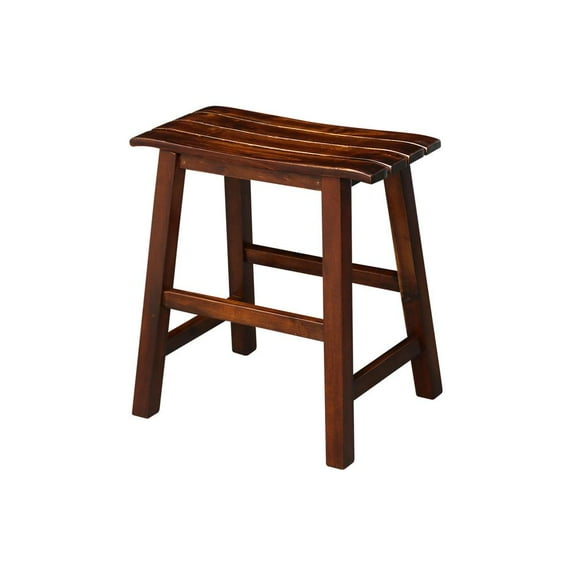 International Concepts Wood Kitch & Dining Slat Seat Stool in Espresso