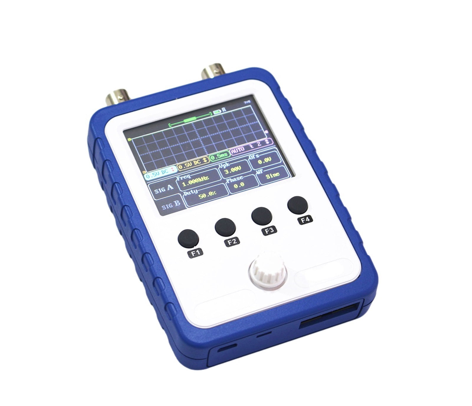Handheld Dual Channel Digital Oscilloscope 2.4 Inch Touch Screen Build In Battery + 2pcs P6020 Probe