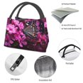 thumbnail image 4 of Yiaed Pink Blossoms Butterfly Print Lunch box lunch bag Portable Insulated Lunch Box for Women Men Cooler Tote Bag with Front Pocket for Work Picnic Travel, 4 of 6