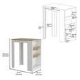 thumbnail image 3 of Depot E-Shop DE-IBM8990 22 x 8 in. Kenton Kitchen Island with 2 Bottle Organizer & Shelf, White & Macadamia, 3 of 5
