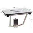 thumbnail image 2 of Seachrome 18" x 15" White Folding Wall Mount Shower Seat Bench, ADA Compliant, 2 of 7