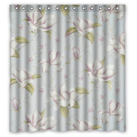 HelloDecor Botanica Lilium Shower Curtain Polyester Fabric Bathroom Decorative Curtain Size 66x72 Inches