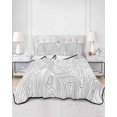 thumbnail image 3 of Geometric, Twin XL Size Down Alternative Comforter, Lightweight Comforter Quilt Bedding Set with Pillow Shams Modern Abstract Stripes Mountain Line Art All Seasons Bed Comforter Duvet Insert 68"x98", 3 of 7