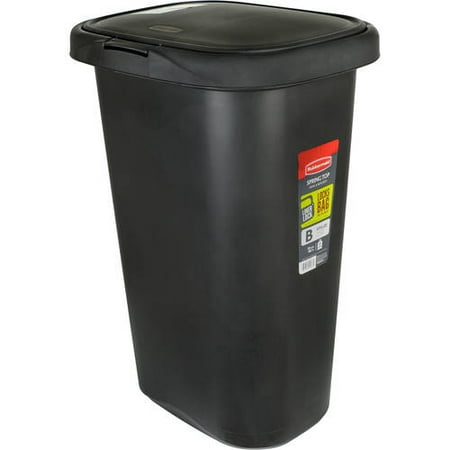 Rubbermaid Spring-Top 13-Gallon Waste Can, Black