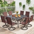 thumbnail image 3 of Costway Patio Dining Table for 8, 60” x 60” Square Metal Slat Table with Umbrella Hole, 3 of 8