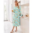 thumbnail image 3 of Ekouaer Long Sleeve Nightgowns for Women Calf Length Sleepwear Long Sleepshirts Crewneck Sleep Dress, 3 of 6