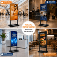 thumbnail image 2 of 32 Inch Floor Standing Digital Signage, 700nits High Brightness Slim Frameless Advertising Display, Digital Signage with CMS/U-Disk Plug&Play, Split Screen, 7/24 Timer switch,HDMI/USB/WiFi/Android OS, 2 of 11