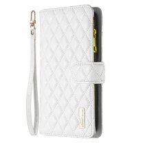 Allytech for Samsung Galaxy S21 FE Case, Premium PU Leather Anti-Scratch Zipper Wallet Purse Card Slots Magnetic Closure Fashion Luxury Phone Case for Samsung S21 FE 5G 6.4 Inches (2022), White
