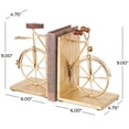 thumbnail image 4 of DecMode 6" Bike Gold Metal Bookends with Wood Accents (Set of 2), 4 of 14