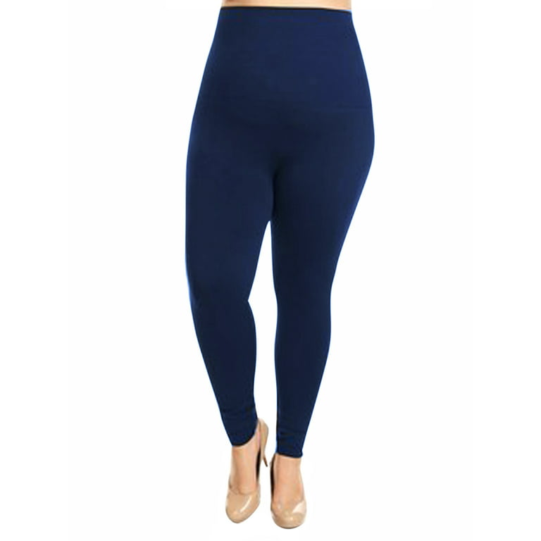 Buy Plus Size Store Women Dark Blue Cotton Lycra Leggings (XL