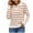 Orange, variant on Kaemgyyd Tops for Women Trendy V Neck Long Sleeve Loose Stripe Sweaters Casual Fashion Lapel Knit Pullover Fall Clothes