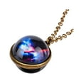thumbnail image 1 of Glow In The Dark Galaxy System Double Sided Glass Dome Planet Necklace Pendant, 1 of 5