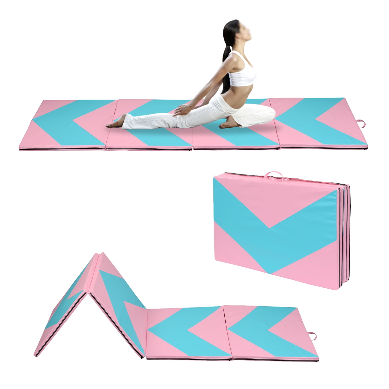 Gymnastics Mat 4'x10'x2" Folding Fitness Exercise Panel Aerobics Stretching Yoga 