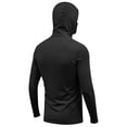 thumbnail image 4 of Men's Sun Protection Hoodie with Built-in Face Mask and Long Sleeves Featuring Ice Silk Fabric in Black Blue Brown Green for Summer Fishing Hiking Cycling or Outdoor Work Black L, 4 of 5