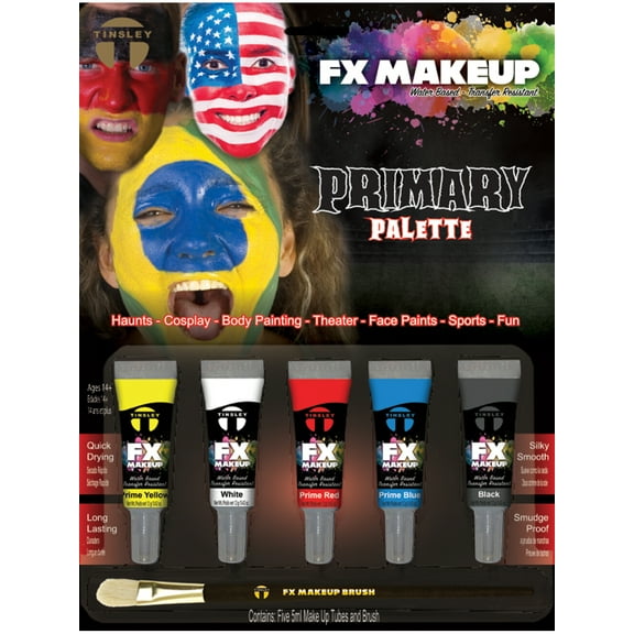 Tinsley Transfers Primary Colors Sports Fan Set FX Makeup Kit Costume Accessory