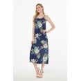 thumbnail image 4 of Women's Hawaiian Luau Floral Print Maxi Sweetheart Dress L Pineapple Garden Navy, 4 of 5