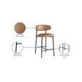 thumbnail image 2 of Meridian Furniture Lupita Cognac Vegan Leather Counter Stool (Set of 2), 2 of 8