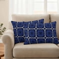 thumbnail image 3 of Outdoor Waterproof Pillow Covers Abstract Navy Blue Four Leaf Clovers Decorative Throw Pillow Protectors,Pillowcase Cushion Cases for Patio Sofa Garden Couch,20x12in,Pack of 2, 3 of 14