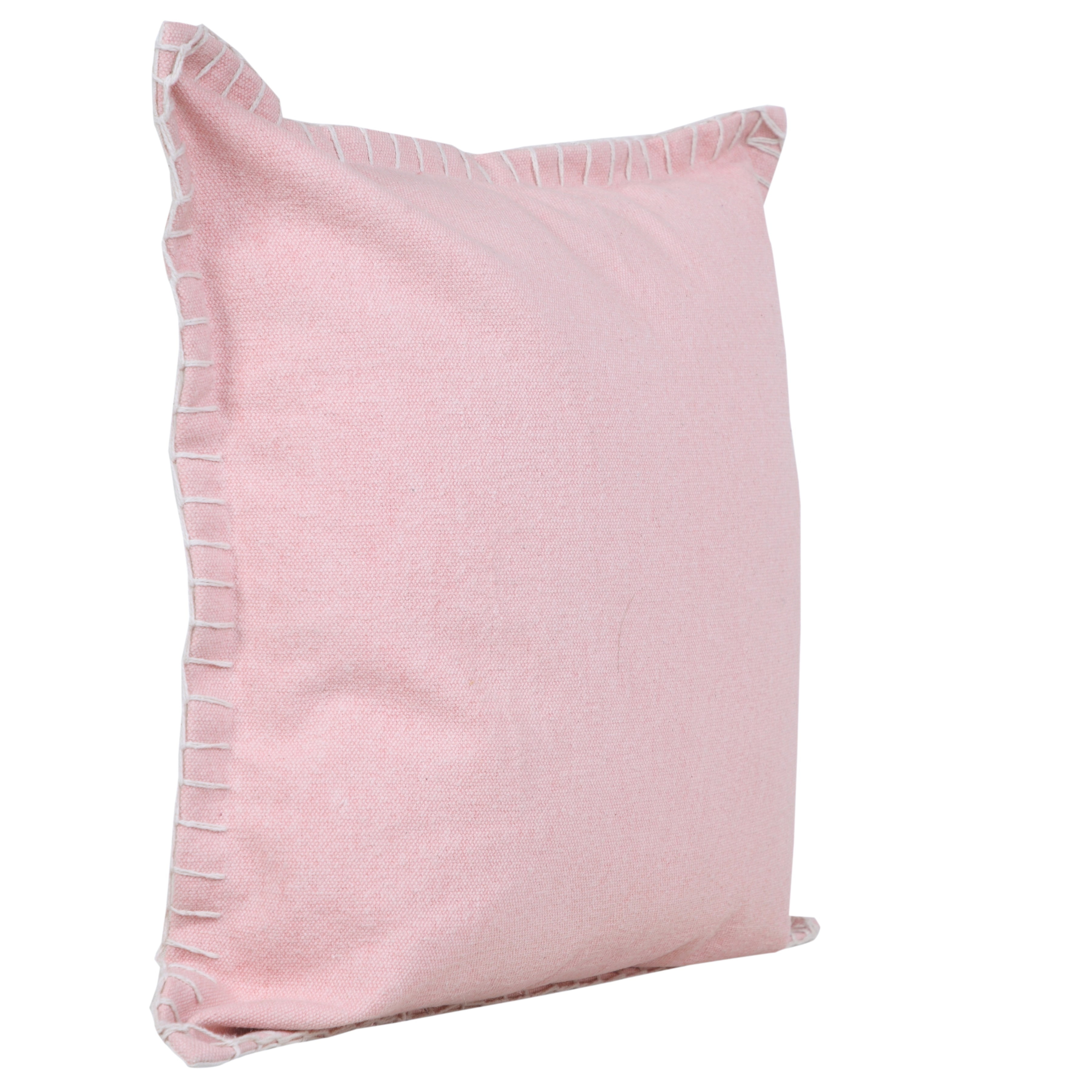 Harlow Hill Wilma 20" x 20" Solid Cotton Adult Decorative Feather Filled Pillow, Light Pink