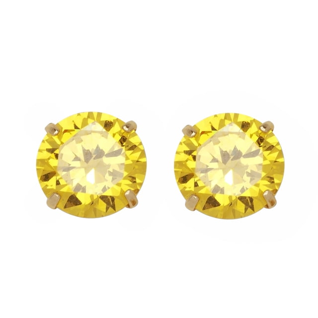 14k Yellow Gold Cubic Zirconia 5-mm Birthstone Screwback Earring Studs-November