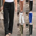 thumbnail image 5 of UAMVSH Plus Size Pants for Women Drawstring Elastic Waist Wide Leg Pants Loose Fit Work Pants for Fall Business Casual Outfits, 5 of 5