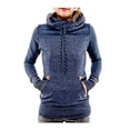 thumbnail image 1 of Sudadera con capucha para mujer, jersey de cuello alto, abrigo con bolsillo, 1 of 1