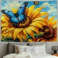 thumbnail image 2 of PRATYUS  Painting Sunflower Butterfly Tapestry Wall Hanging Art Deco Tapestries for Bedroom Living Room Dorm 50x40inch, 2 of 6