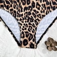thumbnail image 4 of Nwiuh Girl's 3 Piece Bikini Sets Floral Halter Triangle Bathing Suit with Cover Up (Brown, 9-10 Years), 4 of 6
