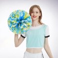 thumbnail image 1 of Hbdhejl 2Pcs Cheerleaders Handheld Color Flower Sports Activities Performance Cheering Supplies Round High Density Color Strip Lightweight Double Finger Ring Buckle Design Anti Slip Off, 1 of 4