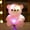 Pink, variant on LED Color Changing Bear Figurine, Glow Light Up Ribbon Bow Tie Decor, Polyester Fiber Night Lamp, Mood Lighting Gift for Kids Adults, Birthday Christmas Home Decoration