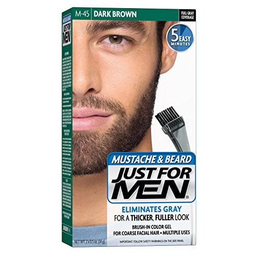 4 Pack - JUST FOR MEN Color Gel Mustache & Beard M-45 Dark Brown 1 Each