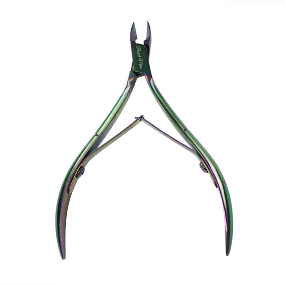 Professional Salon Extra Sharp Cuticle Cutter and Nail Nippers Stainless Steel Manicure and Pedicure Tool -Titanium