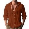 thumbnail image 7 of guisaled Linen Shirts for Men Summer Casual Button Down Blouses Long Sleeve Big and Tall Shirt Loose Fit Solid Color Casual Hawaiian Tops, 7 of 7