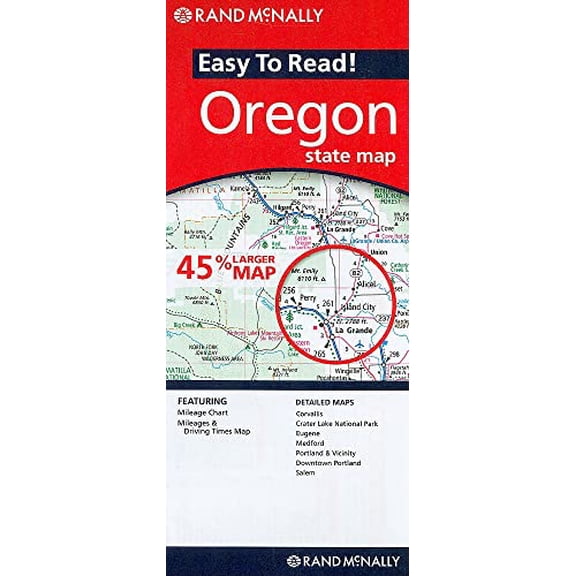 Pre-Owned Rand McNally Easy to Read! Oregon State Map Paperback