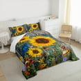 thumbnail image 3 of Homewish Chic Floral Sunflower Full Size Comforter Sets 3-Piece for Female Men Adults,Flying Blue Butterflies Bedding Comforter Set,Retro Lodge Cabin Lightweight Bedding Sets,Ultra Soft Home Decor, 3 of 8