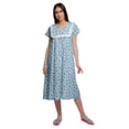 thumbnail image 1 of Moomaya Chemise de Nuit Imprimée à Manches Courtes pour Femmes Col en V en Coton, 1 of 5
