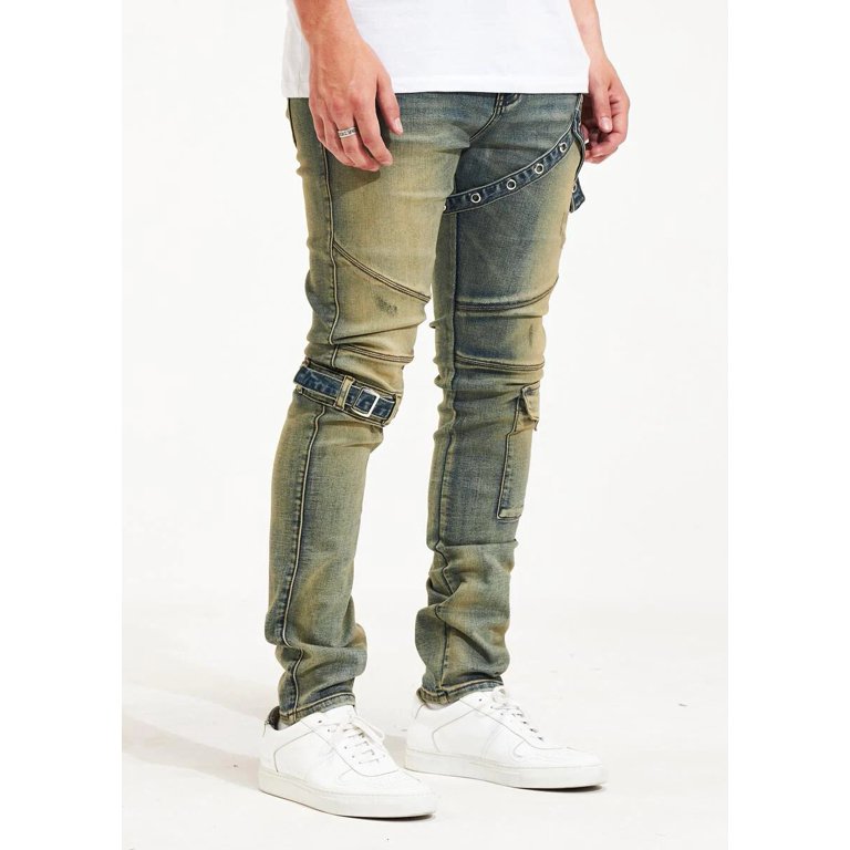 Embellish NYC Men's Topi Moto Buckle Straps Distressed