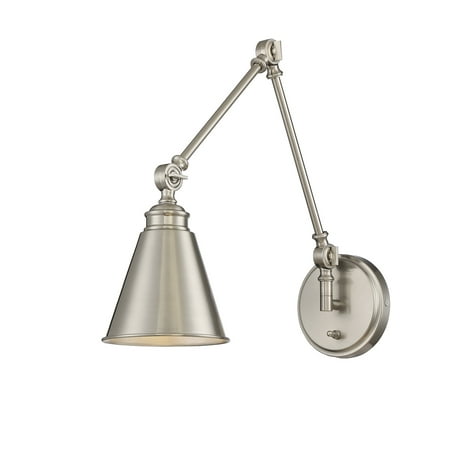 

Savoy House 9-961CP-1-SN Morland 1 Light Adjustable Sconce with Plug (6 W x 16 H)